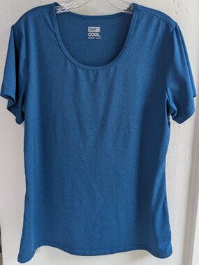 32 Degrees Women Cool Blue Scoop Neck T-Shirt XL
